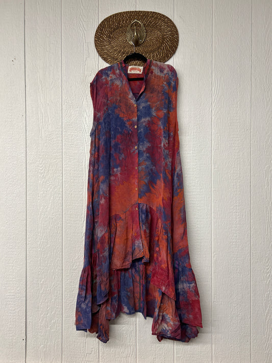Crepe Sari Summer Dahlia Duster 0726 021