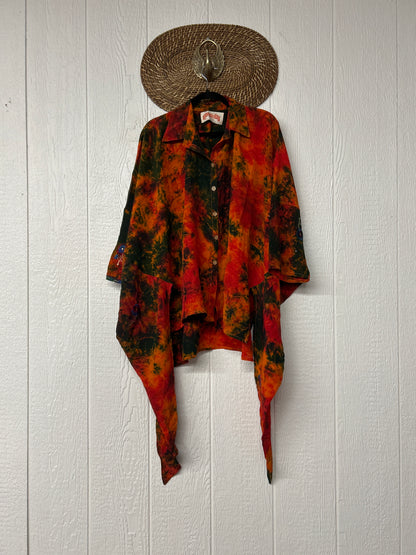 Crepe Sari Summer Nirvana Button Down 0626 199