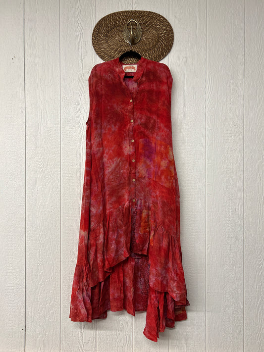 Crepe Sari Summer Dahlia Duster 0726 098