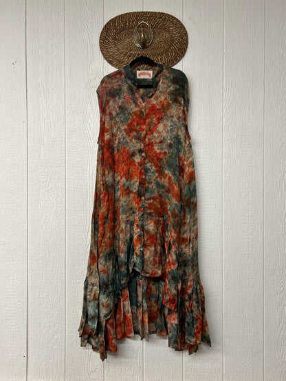 Crepe Sari Summer Dahlia Duster 0726 054