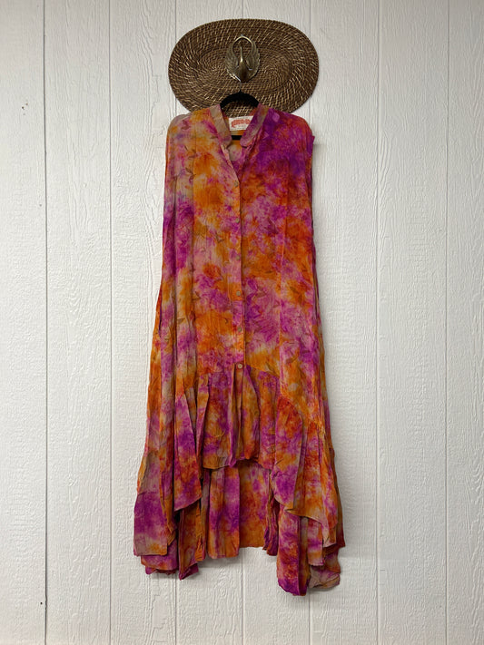 Crepe Sari Summer Dahlia Duster 0726 044