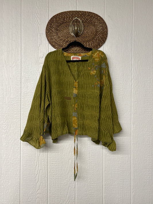 Crepe Sari Bell Sleeve Butterfly Top 0326 218