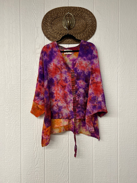 Crepe Sari Hi Lo Butterfly Top 0726 198
