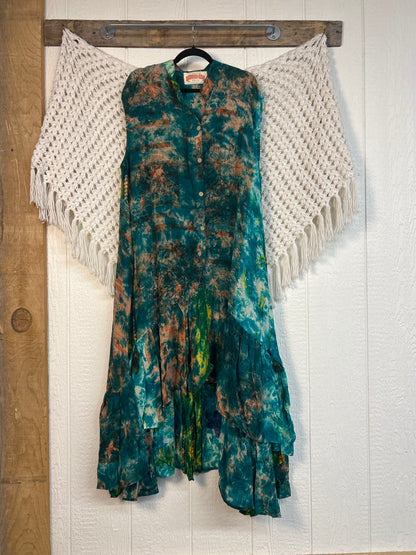 Crepe Sari Summer Dahlia Duster 0726 209