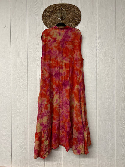 Crepe Sari Summer Dahlia Duster 0726 107