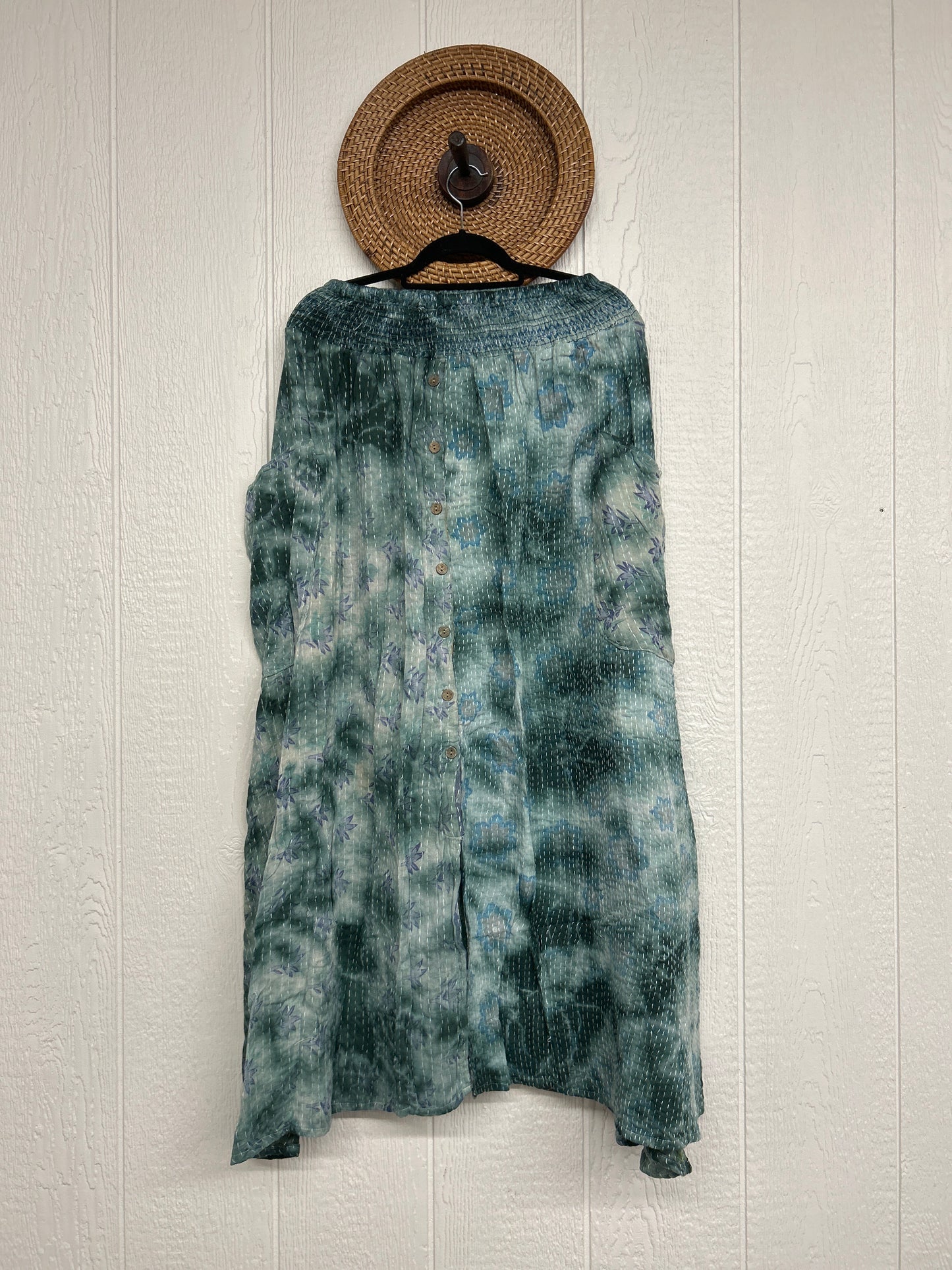 Aura Edit Pareo Kantha Butterfly Cargo Skirt 0726 016