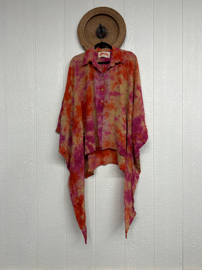 Crepe Sari Summer Nirvana Button Down 0626 207