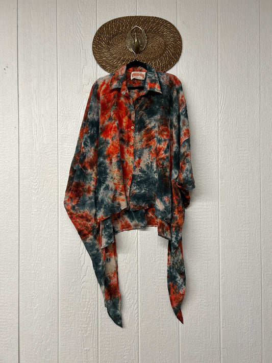Crepe Sari Summer Nirvana Button Down 0626 160