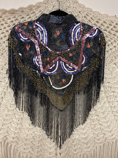 Beaded Scarf w/ Collar - Multi - 001