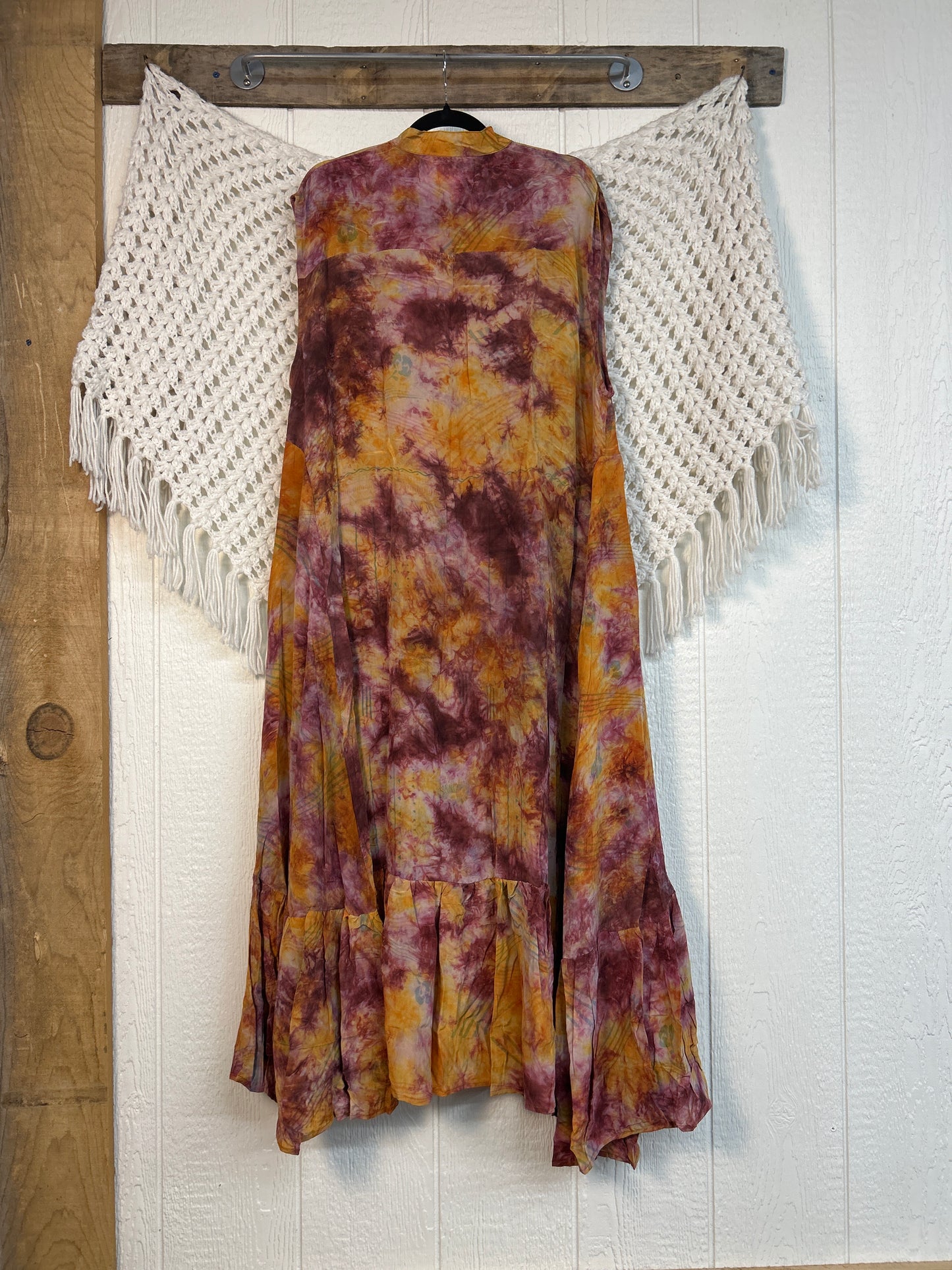 Crepe Sari Summer Dahlia Duster 0726 252