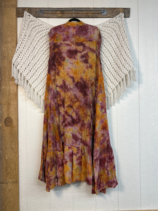 Crepe Sari Summer Dahlia Duster 0726 252