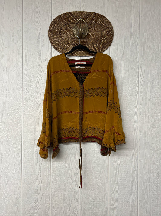 Crepe Sari Bell Sleeve Butterfly Top 0326 212