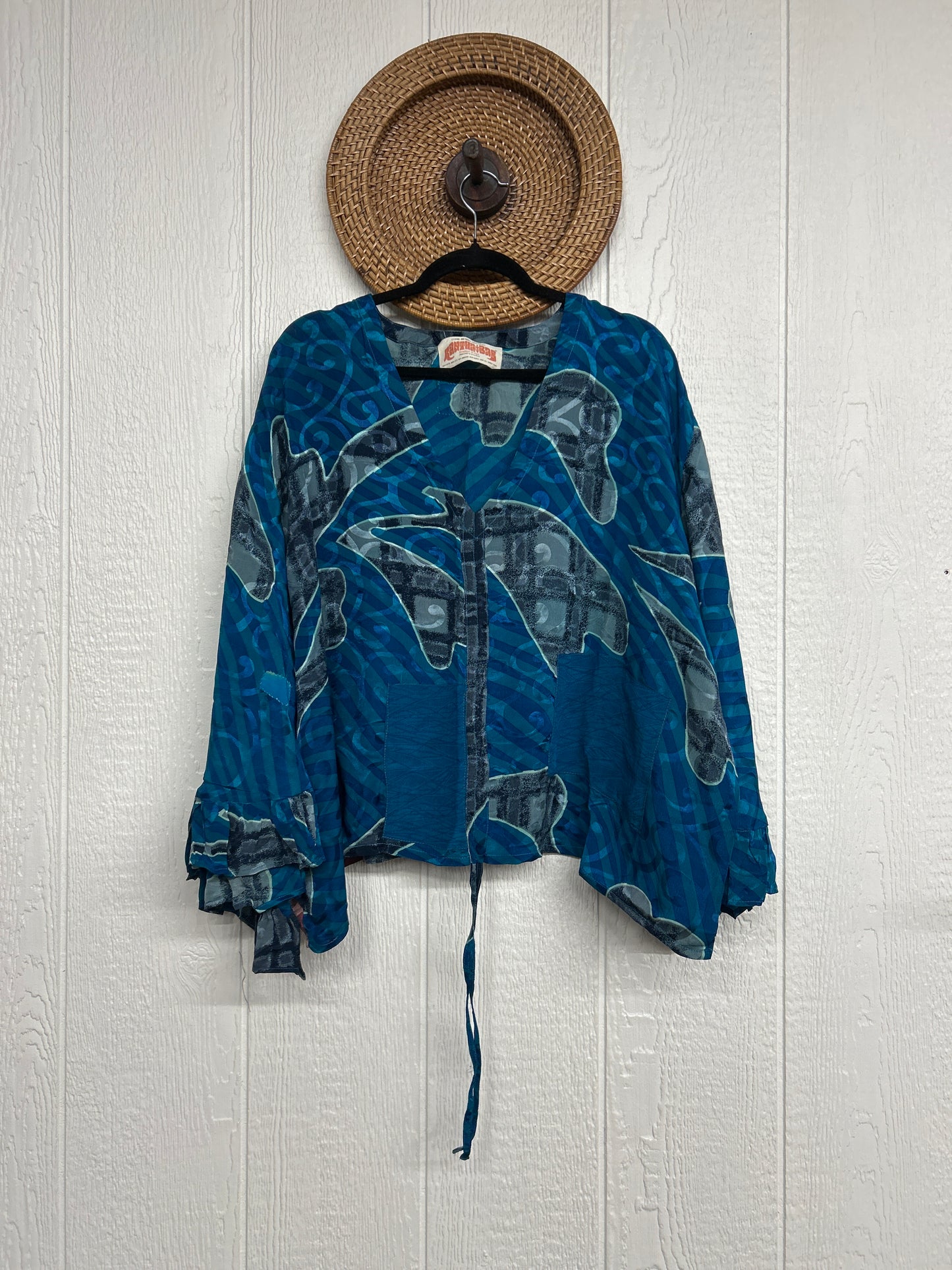 Crepe Sari Bell Sleeve Butterfly Top 0326 104