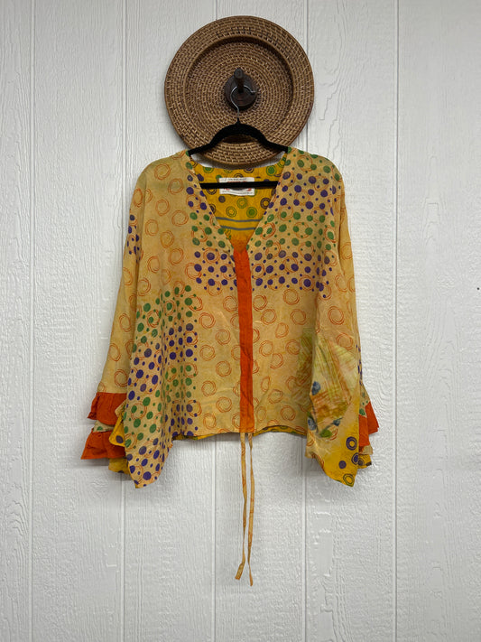 Crepe Sari Bell Sleeve Butterfly Top 0326 052