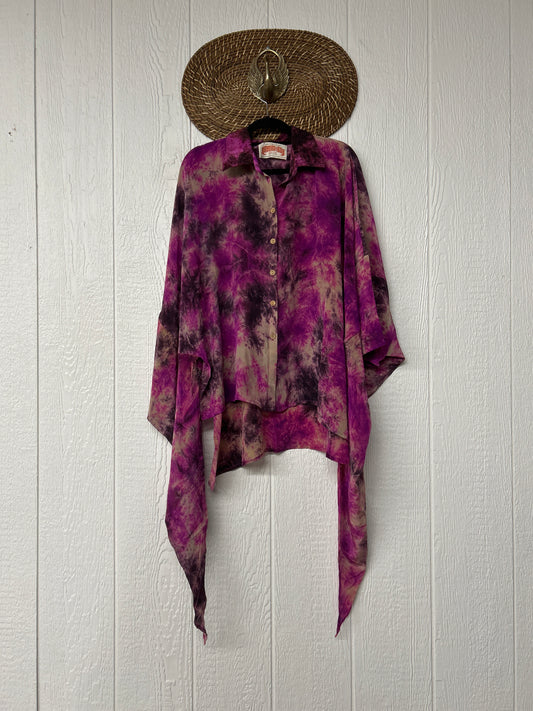 Crepe Sari Summer Nirvana Button Down 0626 075