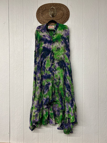 Crepe Sari Summer Dahlia Duster 0726 117