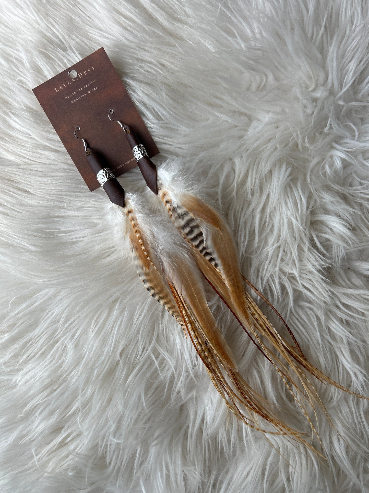 Leela Devi Short Feather Earrings