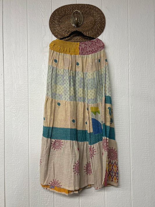 Pareo Kantha Lotus Maxi Skirt 0826 124