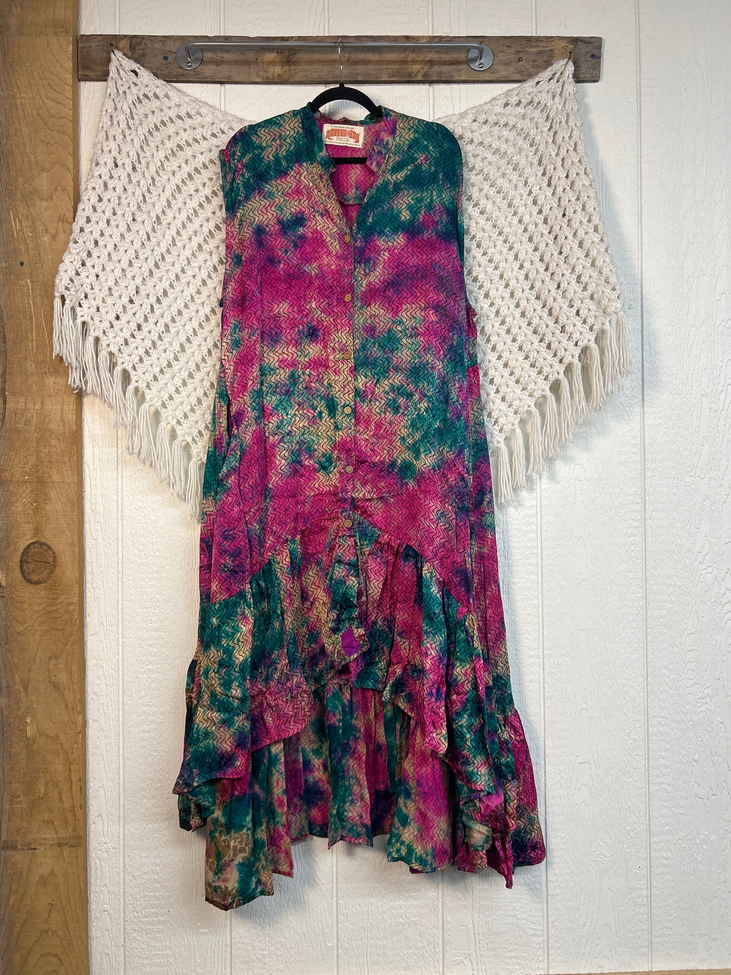 Crepe Sari Summer Dahlia Duster 0726 201