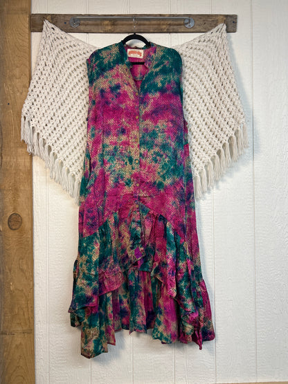 Crepe Sari Summer Dahlia Duster 0726 201