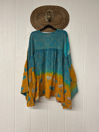 Crepe Sari Bell Sleeve Gold Dust Crop 0826 265