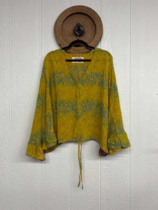 Crepe Sari Bell Sleeve Butterfly Top 0326 006