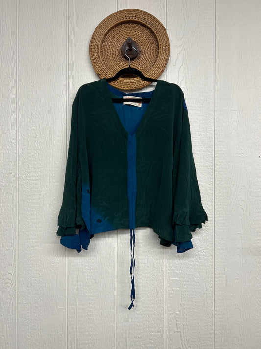 Crepe Sari Bell Sleeve Butterfly Top 0326 049