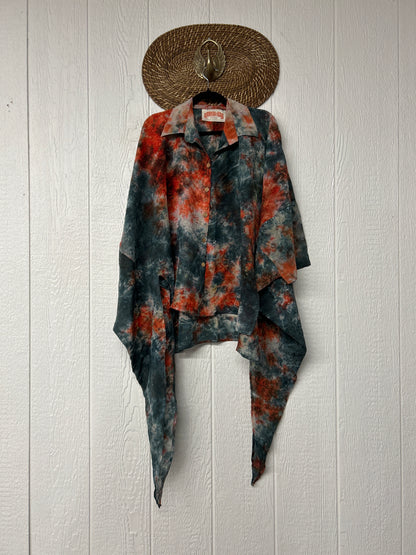 Crepe Sari Summer Nirvana Button Down 0626 095