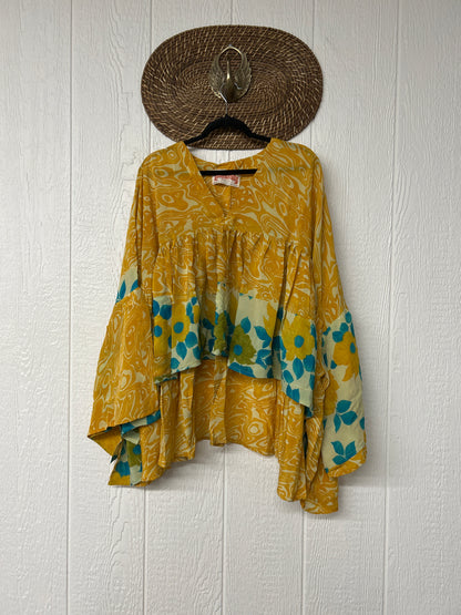 Crepe Sari Bell Sleeve Gold Dust Crop 0826 261