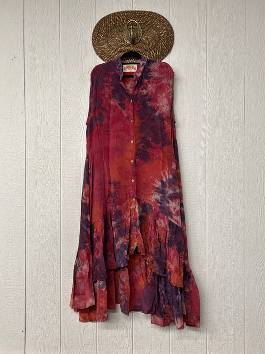 Crepe Sari Summer Dahlia Duster 0726 018