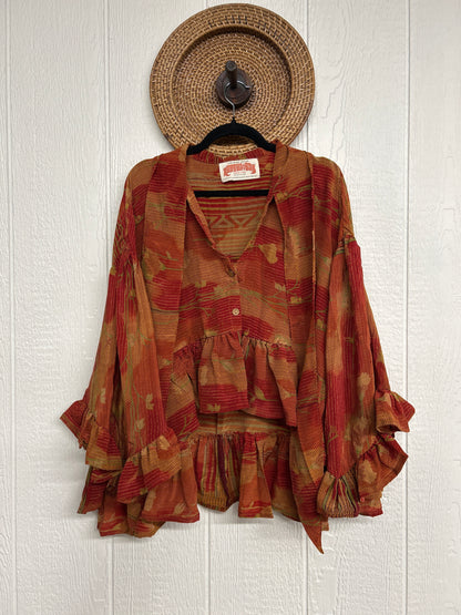 Crepe Sari Wild Rose Top 1225 015