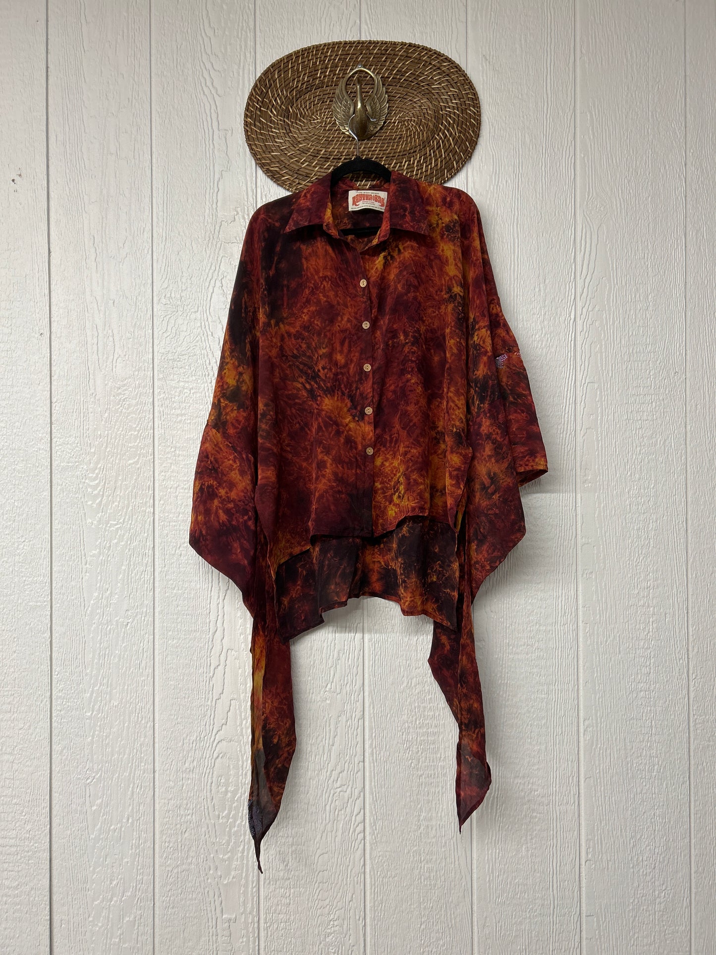 Crepe Sari Summer Nirvana Button Down 0626 002