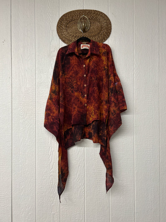 Crepe Sari Summer Nirvana Button Down 0626 002