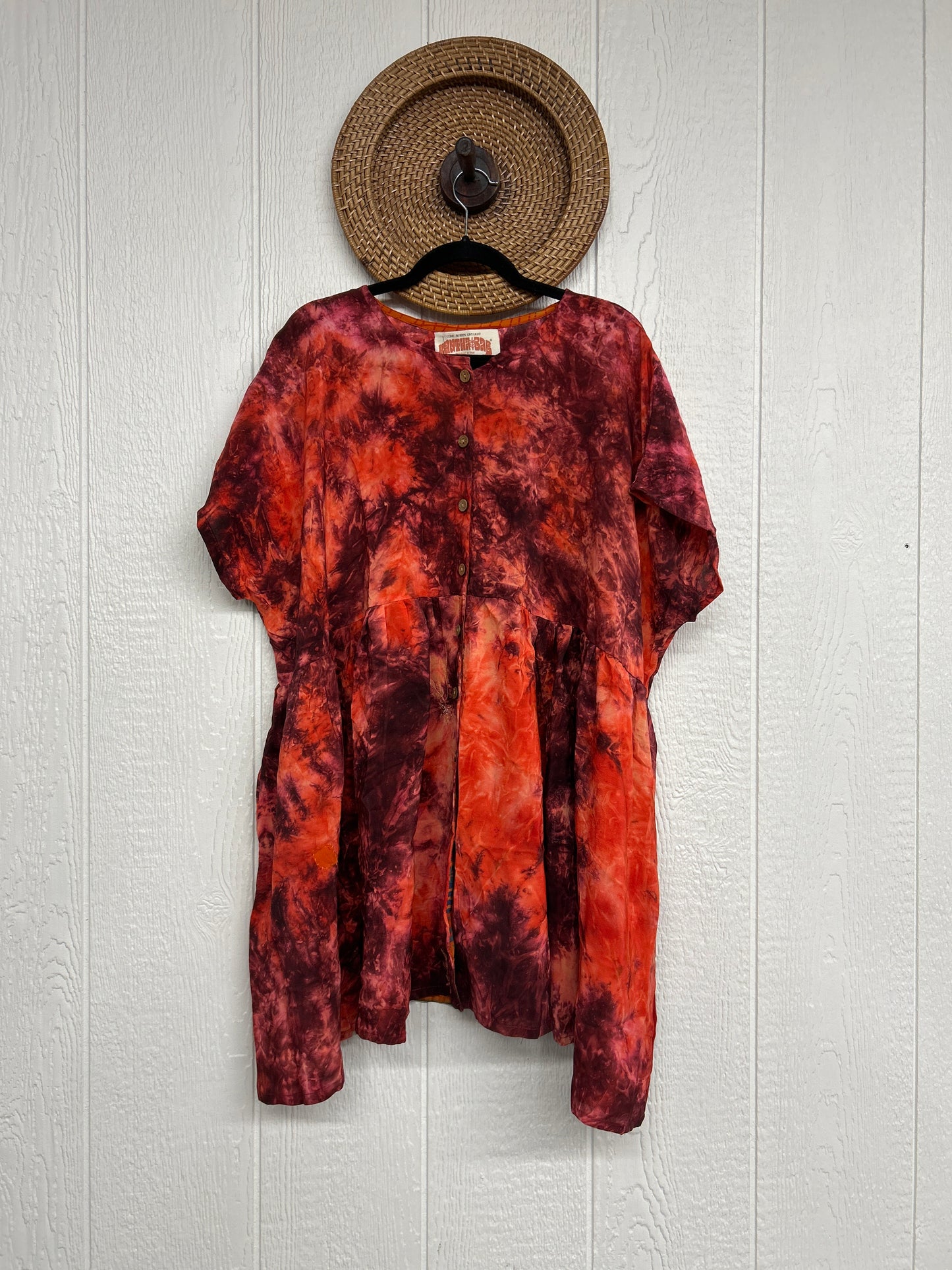 Crepe Sari Daydreamer Button Down Mini  0426 041