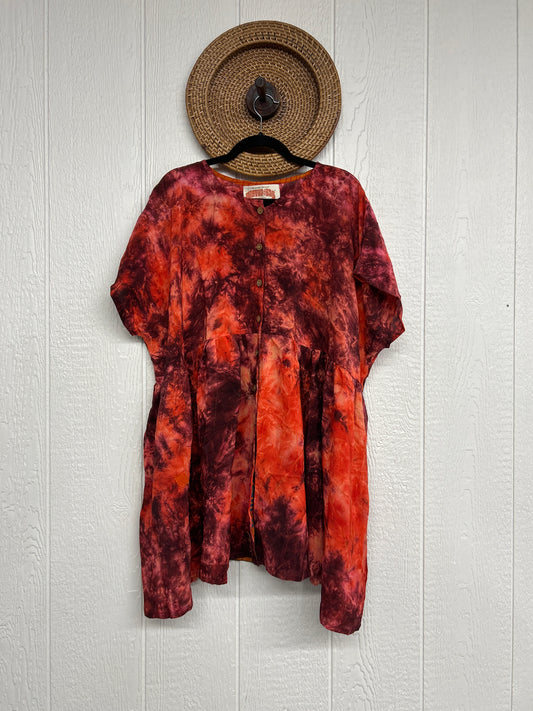 Crepe Sari Daydreamer Button Down Mini  0426 041