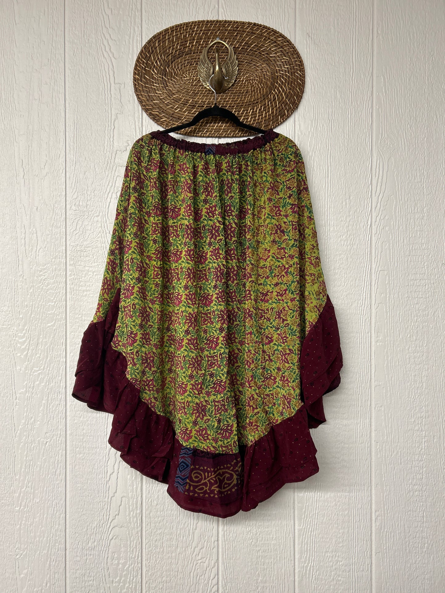 Crepe Wild Rose Skirt 1025 029