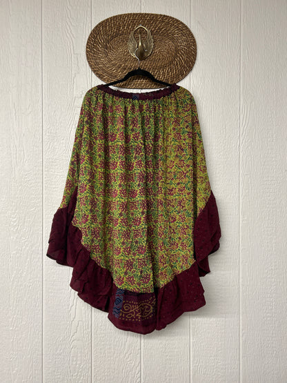 Crepe Wild Rose Skirt 1025 029