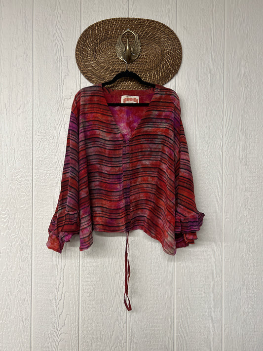 Crepe Sari Bell Sleeve Butterfly Top 0326 266