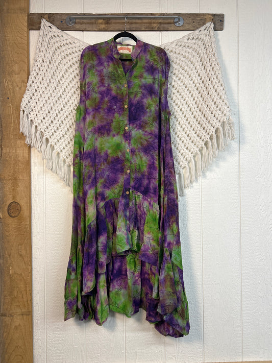 Crepe Sari Summer Dahlia Duster 0726 250