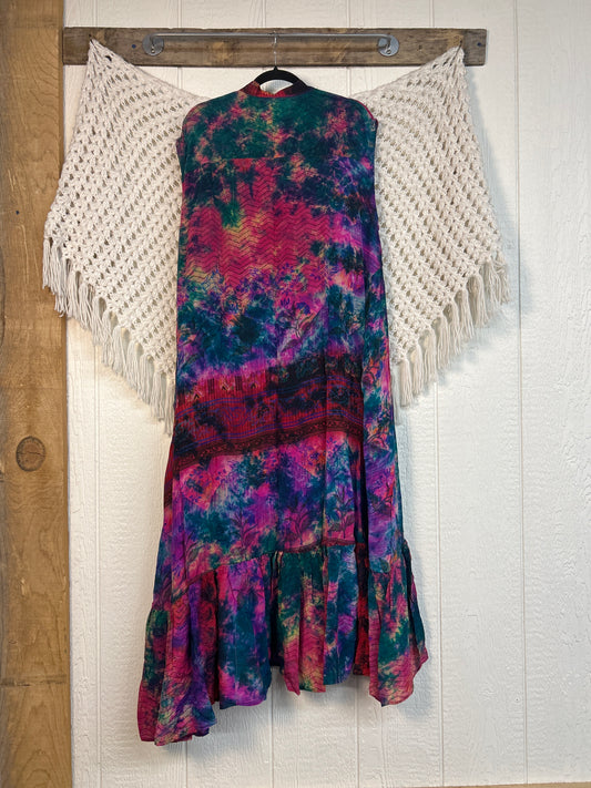 Crepe Sari Summer Dahlia Duster 0726 246