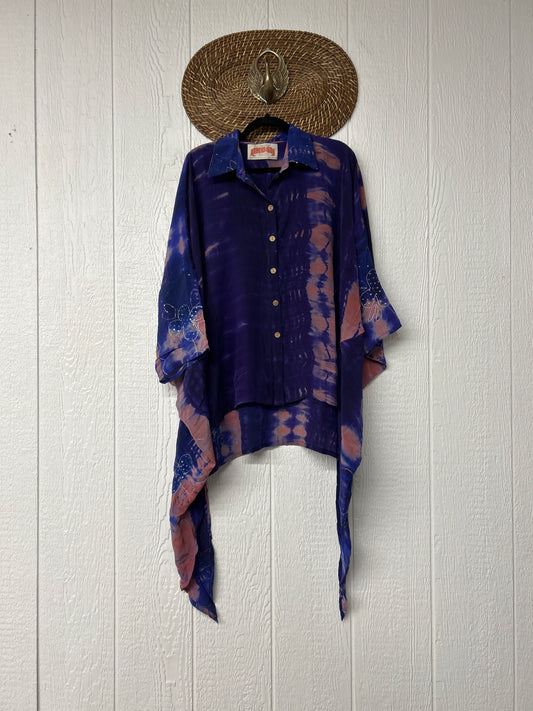 Crepe Sari Summer Nirvana Button Down 0626 018