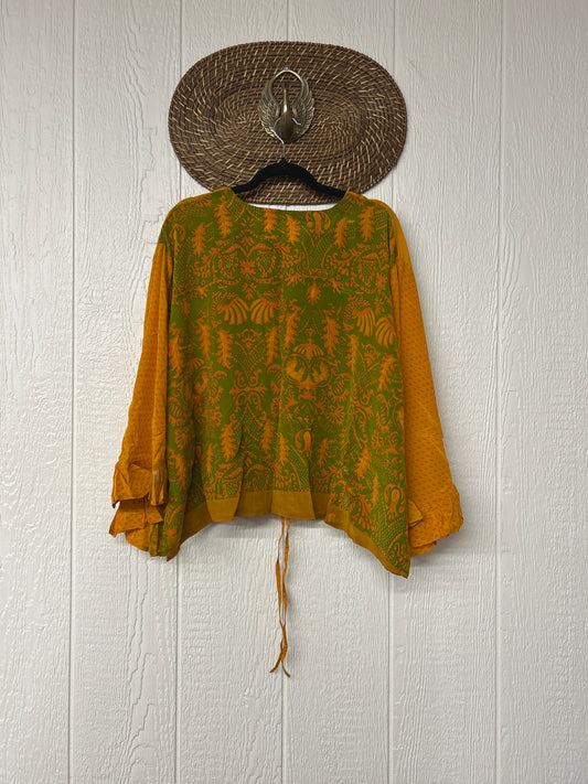 Crepe Sari Bell Sleeve Butterfly Top 0326 227