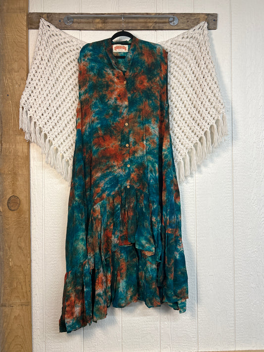 Crepe Sari Summer Dahlia Duster 0726 169