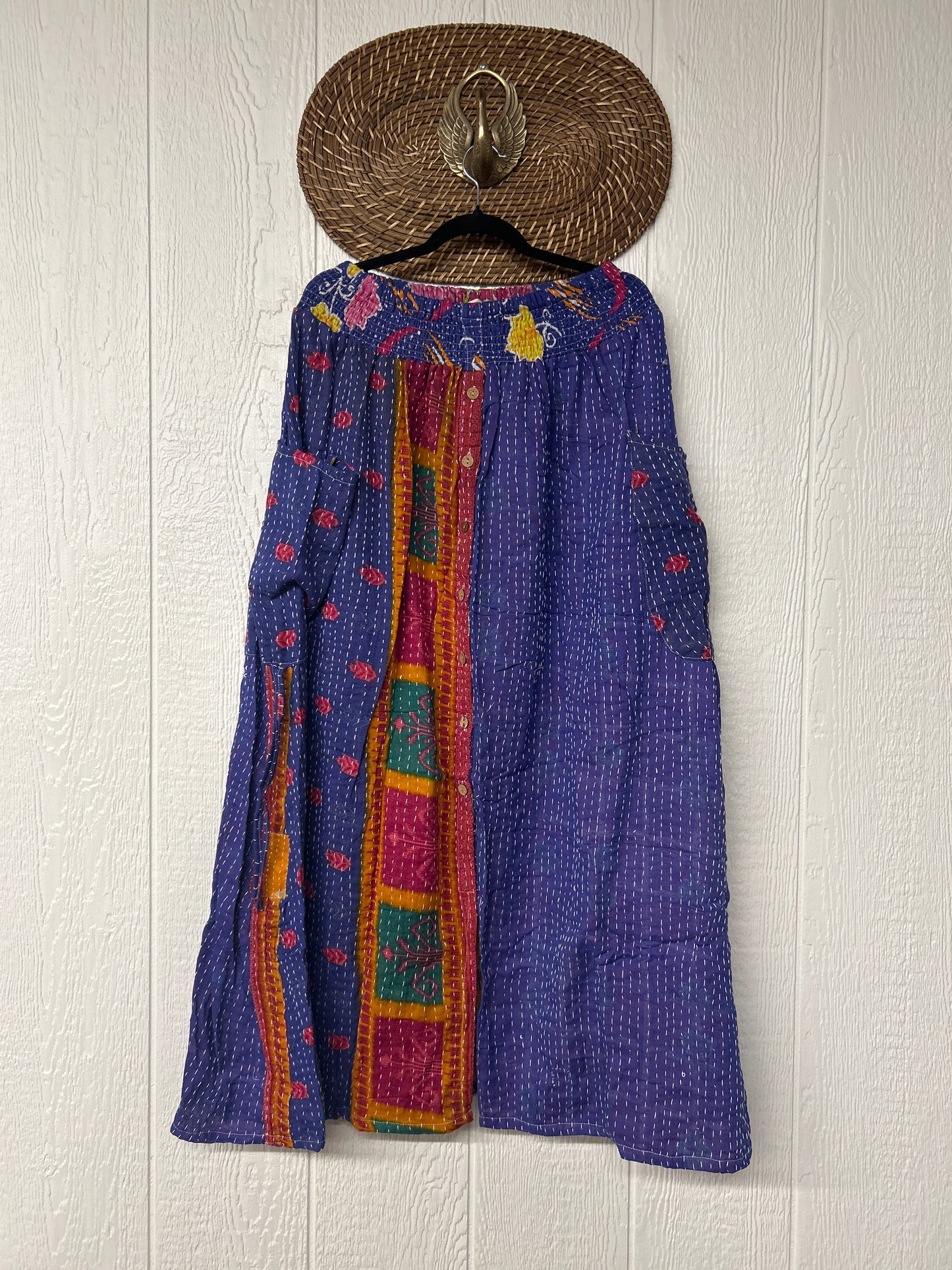 Pareo Kantha Butterfly Cargo Skirt 0426 015