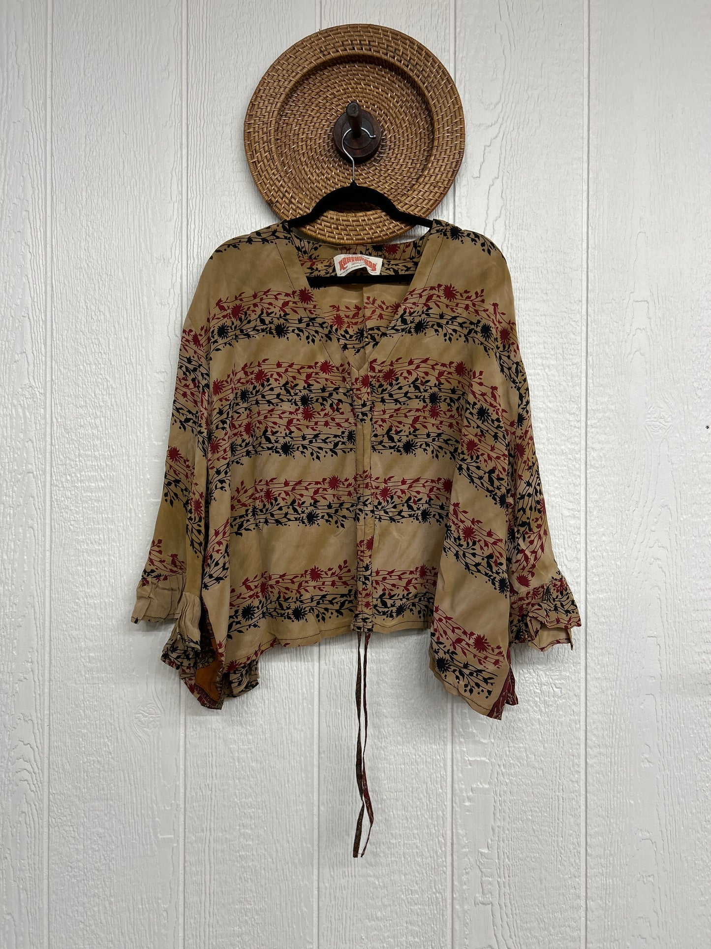 Crepe Sari Bell Sleeve Butterfly Top 0326 138