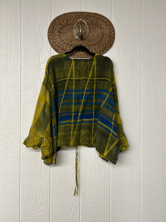 Crepe Sari Bell Sleeve Butterfly Top 0326 234