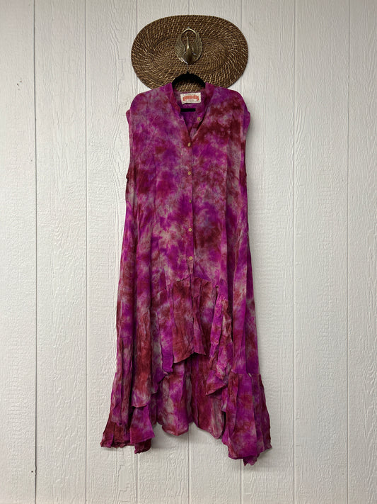Crepe Sari Summer Dahlia Duster 0726 099