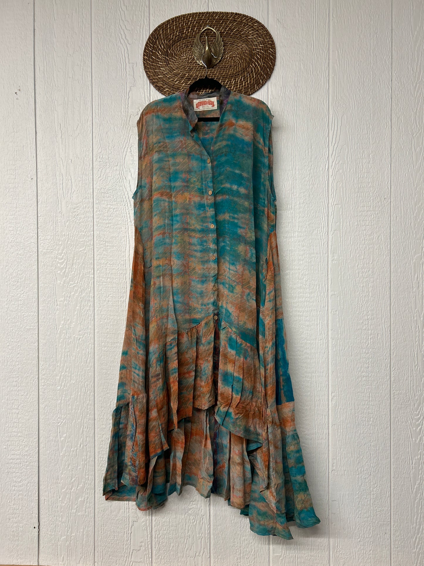 Crepe Sari Summer Dahlia Duster 0726 123