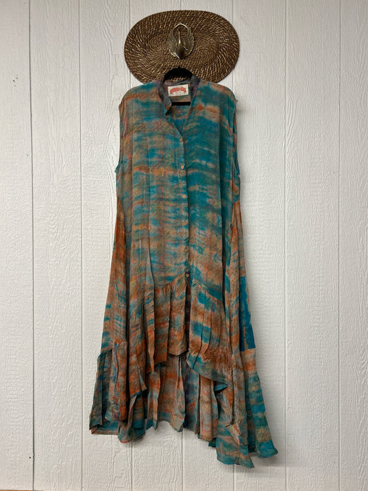 Crepe Sari Summer Dahlia Duster 0726 123