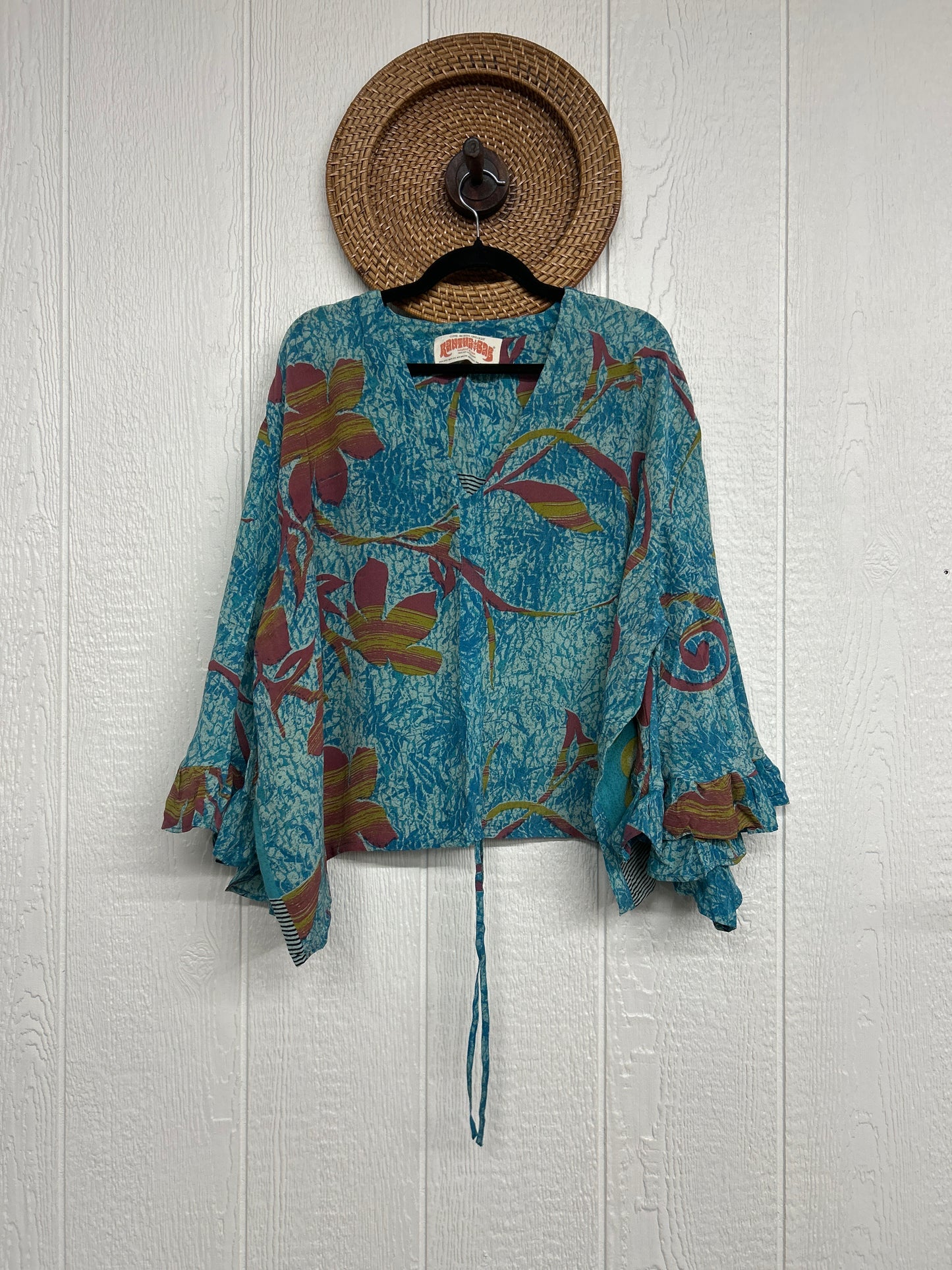 Crepe Sari Bell Sleeve Butterfly Top 0326 074